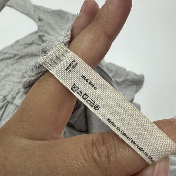 Free People FP Beach Dress Womens XS/S Gray Tiered Ruffle Babydoll Tunic Modal - Picture 5 of 7